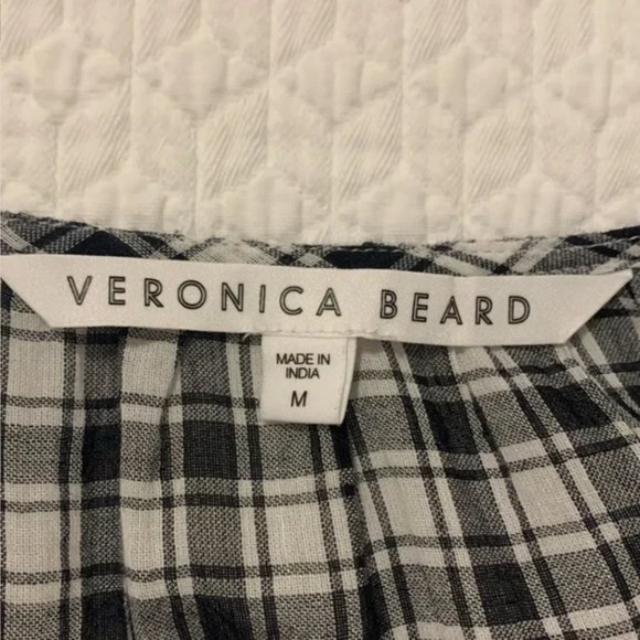 Veronica Beard Eileen Paneled Checked Georgette Midi Dress Size M - Picture 10 of 12